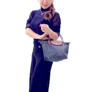 Longchamp Le Piliage grey mini purse